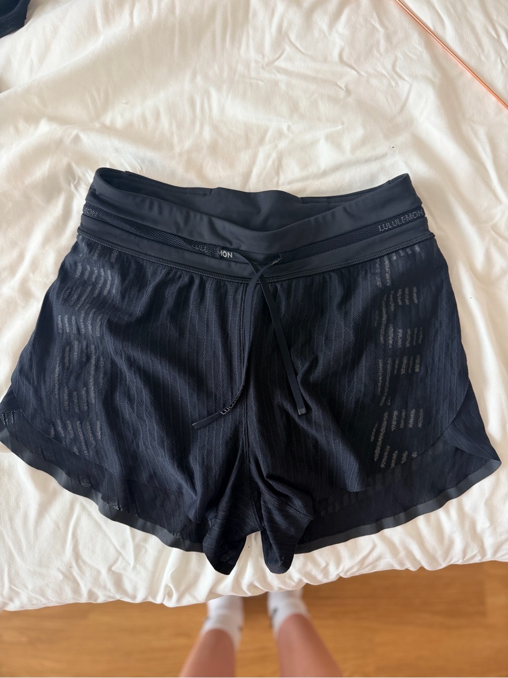 lululemon athletica Black Mesh Lined Athletic Shorts